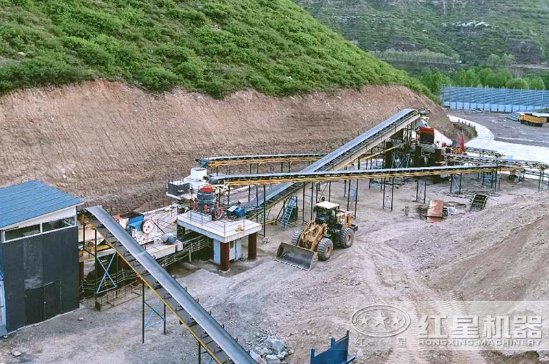 石頭破碎成沙子_江蘇客戶生產現場 石頭破碎成沙子_江蘇客戶生產現場