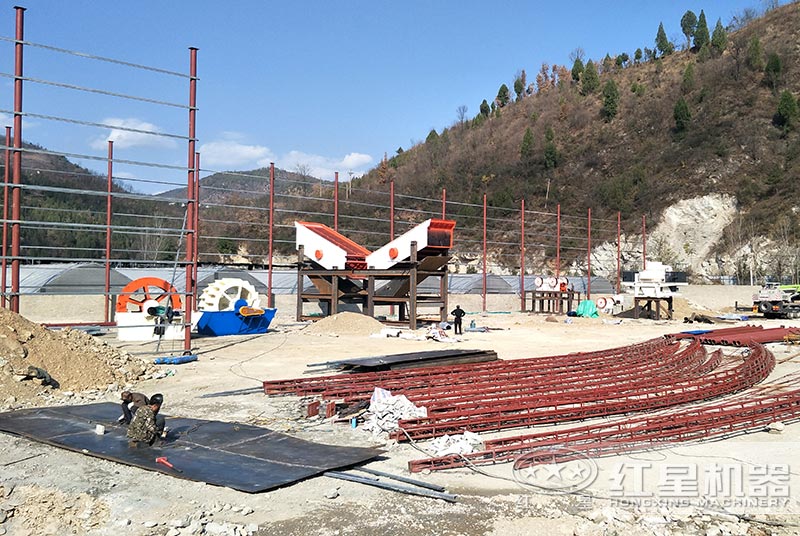 制砂+洗沙生產線安裝現場 制砂+洗沙生產線安裝現場